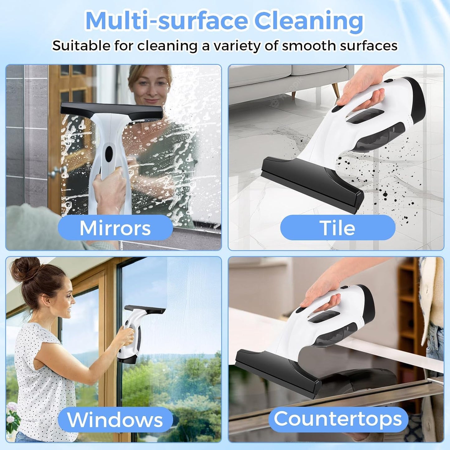 VapoShine ClearVac™ Cordless Vacuum Squeegee