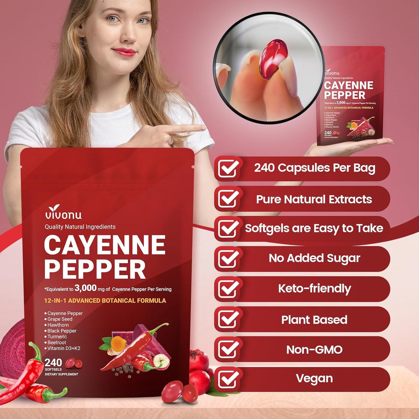 VapoShine Vivonu™ Cayenne Pepper Softgels