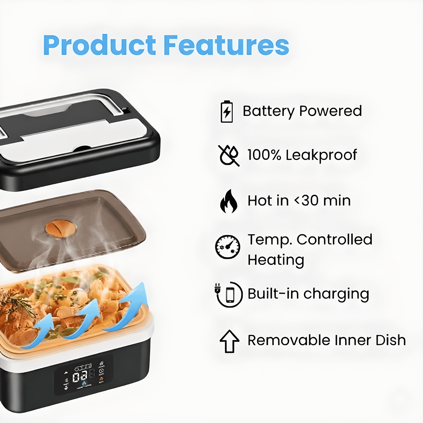 VapoShine HeatBox360™ Self-Heating Lunchbox