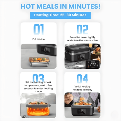 VapoShine HeatBox360™ Self-Heating Lunchbox